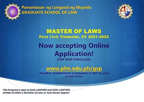 plm gsp|Master of Laws online application ongoing .